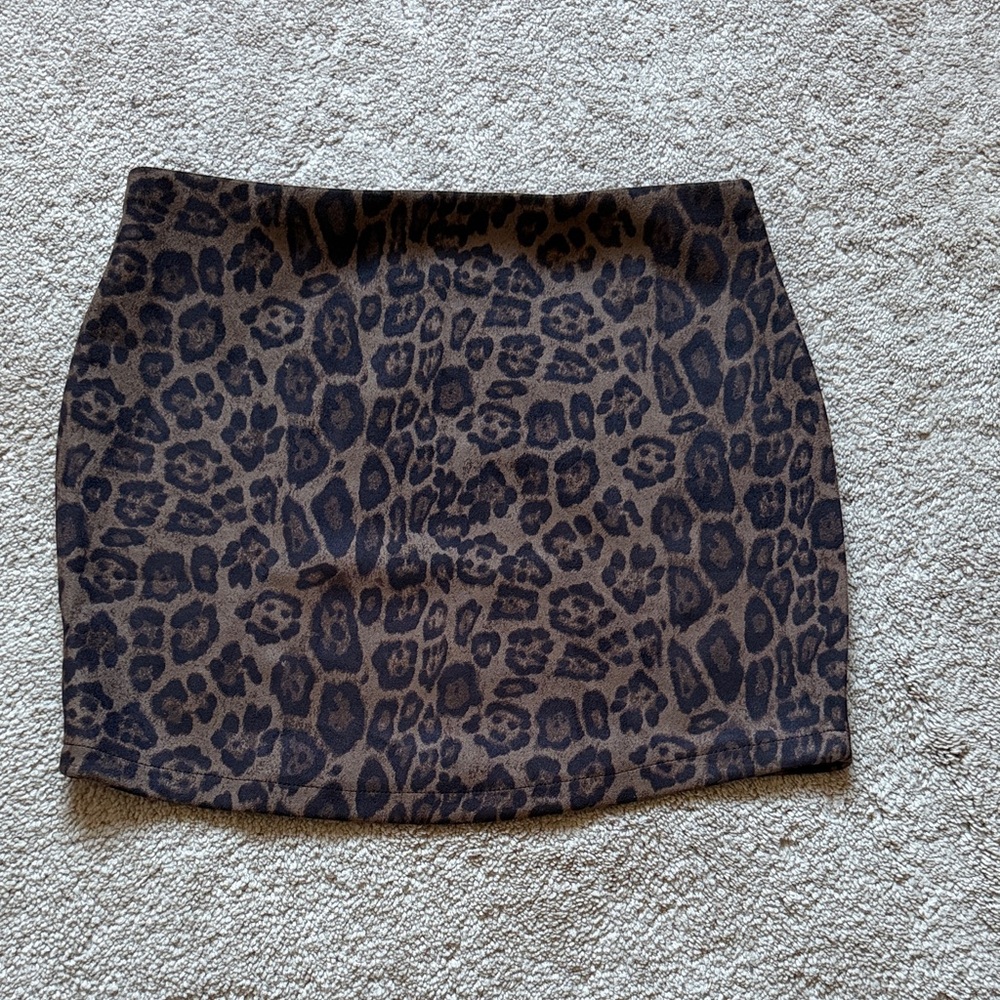 Leopard Print Mini Skirt